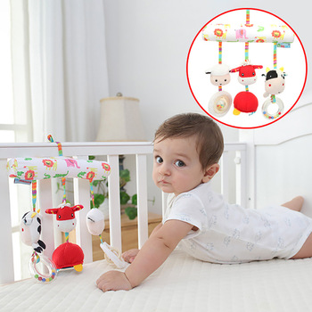 baby Crib Rattles Plush Toys Soft cute animal Rattles Pram Rattle Toys Hanging Rattle For Stroller Newborn Bed Pendant Bell Toy